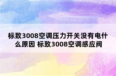 标致3008空调压力开关没有电什么原因 标致3008空调感应阀